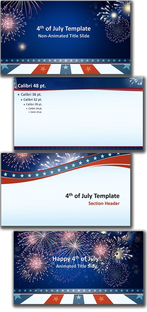 Free PowerPoint template, 4th of July theme